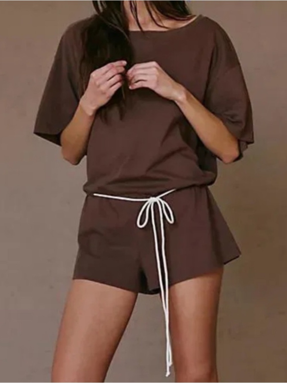 Free People Small Free-est Monet Romper in Carafe Brown 100% Cotton